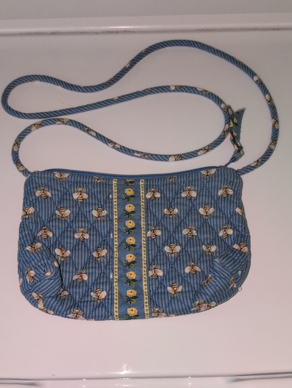 Vera Bradley Blue Quilted Floral & Bee Crossbody
